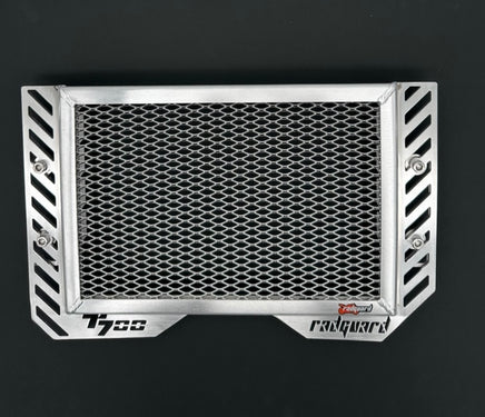 Yamaha T700 Rad Guard radiator guard in polished alloy