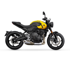 Yellow and black motorcycle on a white background for a Triumph Trident 660 