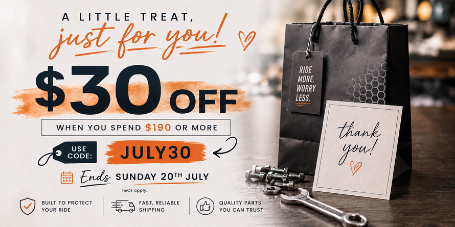 A little treat just for you with $30 off, minimum spend $190 end 20th July
