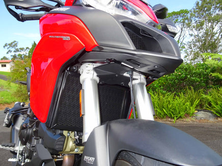 Fitted Ducati Multistrada 950 Black Rad Guards, radiator guards, protection, best air flow