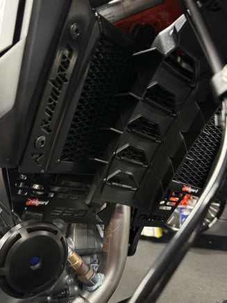 KTM 390 Adventure R Radiator & Engine Guard Set - giving all the protection you need. Fitted in the black.