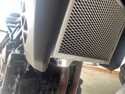 Close up of mounting point for a Suzuki GSX-8T & 8TT Radiator Guard from Rad Guard, Model specific - perfect fit everytime!