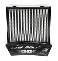 Black radiator and pipe set available for the Aprilia RS660 from Rad Guard 